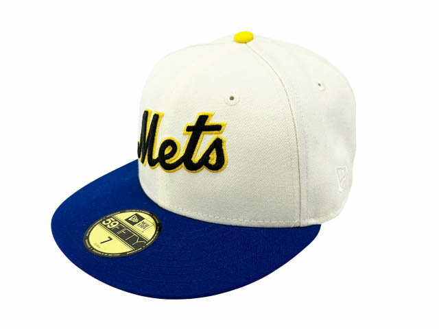 乐天商城 - 【中古】ニューエラ NEW ERA New York Mets 59FIFTY 25TH ANV CHROME ニューヨーク メッツ ベースボールキャップ 7 ホワイト ブルー ブランド古着ベクトル 中古▲260523 メンズ