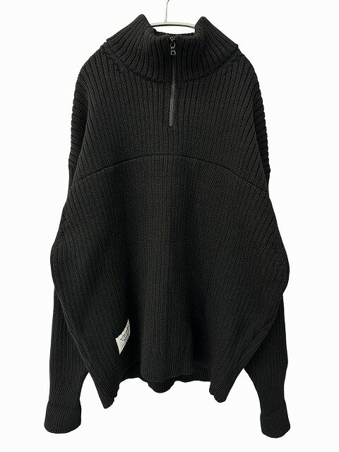 乐天商城 - 【中古】ダブルタップス WTAPS 24AW SUB/SWEATER ハーフジップ サブ セーター トップス ニット 242MADT-KNM03 4 黒 ブラック ブランド古着ベクトル 中古260316 メンズ