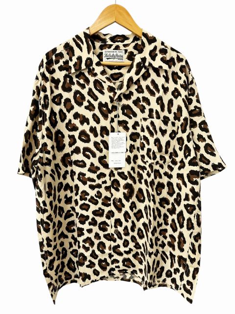 【中古】ワコマリア WACKO MARIA 23SS HAWAIIAN SHIRT S/S TYPE-2 レオパード柄 ハワイアン 半袖シャツ 23SS-WMS-HI02 XL ベージュ ブ..