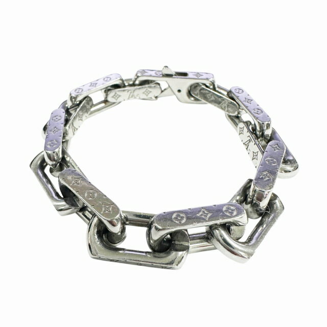Rakuten - 【中古】ルイヴィトン LOUIS VUITTON モノグラム チェーン ブレスレット M00309 シルバー ブランド古着ベクトル 中古▲260317 メンズ