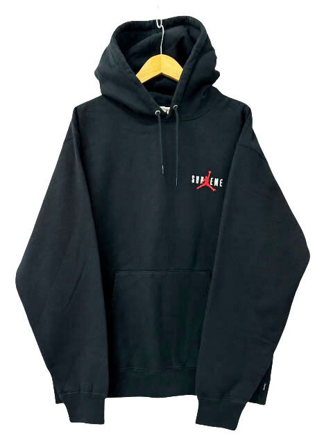 【中古】シュプリーム SUPREME ×NIKE ナイキ 24AW Jordan Hooded Sweatshirt ジョーダン ロゴ フーデッド スウェット シャツ プルオーバー パーカー M 黒ブラック ブランド古着ベクトル 中古☆AA★260413 メンズ