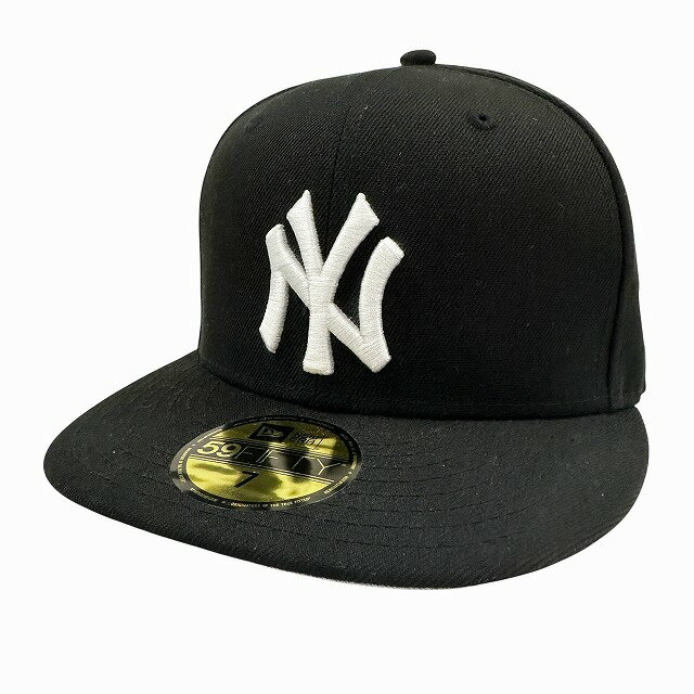 Rakuten - 【中古】ニューエラ NEW ERA 59FIFTY NEW YORK YNKKEES ロゴ刺繍 キャップ 帽子 7 3/8 黒 ブラック ブランド古着ベクトル 中古260316 メンズ