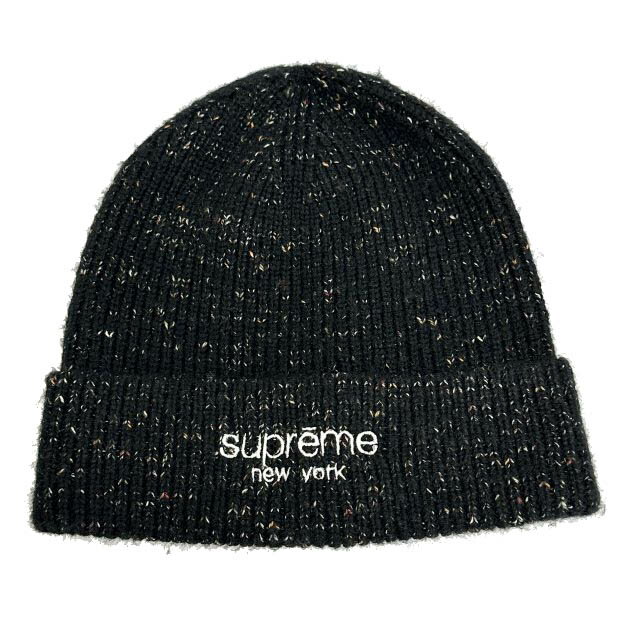 Cap, Hat - 【中古】シュプリーム SUPREME 22AW Rainbow Speckle Beanie ロゴ刺繍 レインボー スペックル ビーニー ニットキャップ 帽子 黒ブラック ブランド古着ベクトル 中古☆AA★▲260416 メンズ