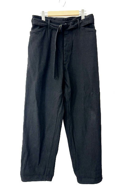 【希少サイズ4】COMOLI 22SS ベルテッドデニム ブラックエクリュ 美品 COMOLI (コモリ) デニム ベルテッドパンツ