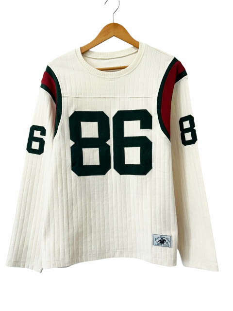 乐天商城 - 【中古】AIME LEON DORE エメレオンドレ Long-Sleeve Ribbed Football Jersey Cream ロングスリーブ リブ フットボール ジャージー 長袖Tシャツ L クリーム ブランド古着ベクトル 中古■260328 メンズ