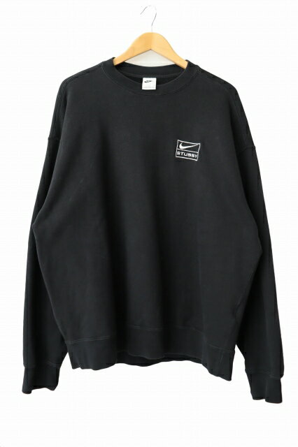 樂天商城 - 【中古】ナイキ NIKE ×STUSSY ステューシー Washed Fleece Crewneck ウォッシュド フリース クルーネック スウェット トレーナー DO5310-010 L 黒 ブラック ブランド古着ベクトル 中古 260515 メンズ