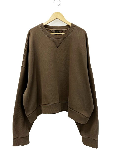 乐天商城 - 【中古】エンタイアスタジオ entire studio 25SS BOX CREW WASH ウォッシュ ボックス クルーネック スウェット トレーナー ES2126 L 茶 ブランド古着ベクトル 中古260424 メンズ