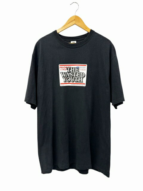 乐天商城 - 【中古】ブラックアイパッチ THE BLACK EYE PATCH ×Wasted Youth ウェイステッド ユース T-shirts ロゴ プリント 半袖 Tシャツ XL 黒 ブラック ブランド古着ベクトル 中古260401 メンズ