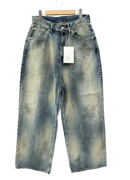 乐天商城 - 【中古】ANCELLM アンセルム 26SS ♯5 AGING type-D エイジング ダメージ加工 ワイド デニム パンツ ジーンズ ANC-05-26SS-D 1 インディゴ ブランド古着ベクトル 中古■260331 メンズ