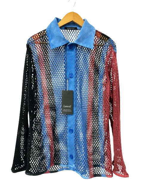 乐天商城 - 【中古】Lamrof ラムロフ 26SS AMI ART SHIRTS アミ アート メッシュ 長袖 シャツ LM-26SS-CT01 1 青ブルー ブランド古着ベクトル 中古●■260331 メンズ
