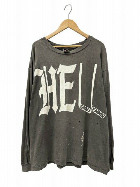 Rakuten - 【中古】セントマイケル SAINTMICHAEL 22AW DT LS TEE HELL プリント 長袖 Tシャツ SM-A22-0000-087 XL フェードブラック ブランド古着ベクトル 中古☆AA★260526 メンズ
