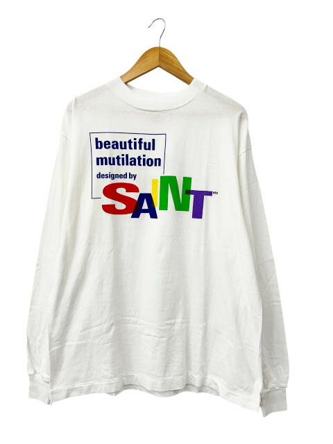 乐天商城 - 【中古】セントマイケル SAINTMICHAEL 25AW BEAUTIFUL SAINT LS TEE ビューティフル セント ロゴ ロングスリーブ 長袖Tシャツ ロンT SM-HR1-0000-036 S 白ホワイト ブランド古着ベクトル 中古☆AA★260525 メンズ