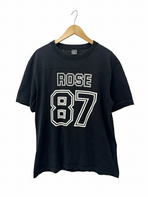 樂天商城 - 【中古】ナンバーナイン NUMBER (N)INE 06SS GUNS期 Rose 87 Tee プリント 半袖 Tシャツ 3 黒 ブラック ブランド古着ベクトル 中古260419 メンズ