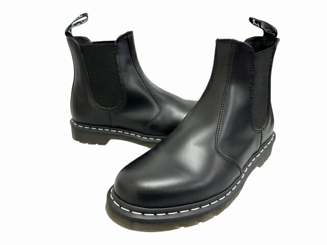 Rakuten - 【中古】ドクターマーチン DR.MARTENS WHITE STITCH SMOOTH チェルシーブーツ 26257001 28 黒 ブラック ブランド古着ベクトル 中古●▲ブランド古着ベクトル 中古260528 メンズ