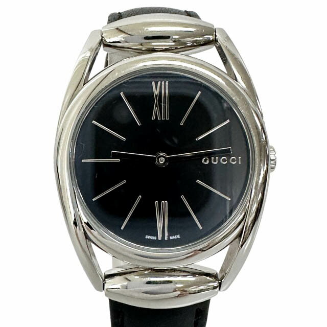 gucci///////////////\\\\\\\\\\\\\\\\\\\\\\\\\\\\\\\' - 【中古】グッチ GUCCI ホースビット ブラック文字盤 クォーツ ウォッチ 腕時計 139.4 ブラック シルバー ブランド古着ベクトル 中古●▲■260428 レディース