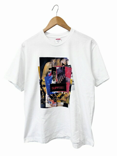 【中古】シュプリーム SUPREME 21AW Stack Tee プリント 半袖 Tシャツ M 白 ホワイ...
