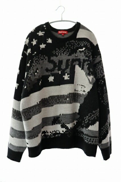 樂天商城 - 【中古】シュプリーム SUPREME 21SS Digital Flag Sweater デジタル フラッグ セーター ニット XL 黒 ブラック ブランド古着ベクトル 中古 260529 メンズ