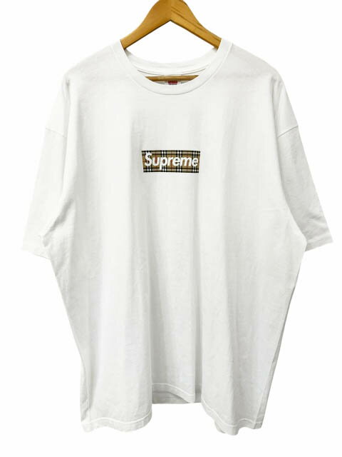樂天商城 - 【中古】シュプリーム SUPREME × BURBERRY バーバリー 22SS Box Logo Tee ボックス ロゴ 半袖Tシャツ XXL 白 ホワイト ブランド古着ベクトル 中古☆AA★260601 メンズ