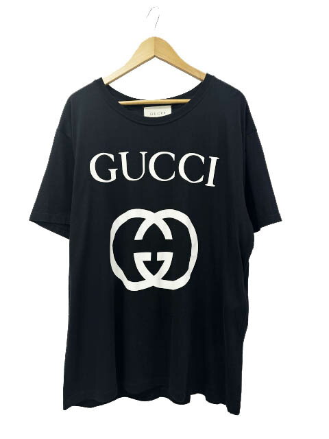 gucci///////////////\\\\\\\\\\\\\\\\\\\\\\\\\\\\\\\' - 【中古】グッチ GUCCI Oversize T-shirt With Interlocking G インターロッキング ロゴ プリント オーバーサイズ 半袖Tシャツ 493117-X3Q35 XL 黒ブラック ブランド古着ベクトル 中古260501 メンズ