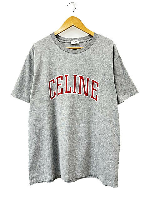 樂天商城 - 【中古】セリーヌ CELINE 24SS Letter Print Crewneck T-Shirt ロゴ レター プリント クルーネック 半袖Tシャツ 2X60L671Q 09UY L グレー ブランド古着ベクトル 中古260417 メンズ