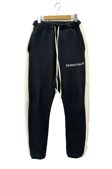 Rakuten - 【中古】フィアオブゴッド エッセンシャルズ Fear of God ESSENTIALS Sweat Pant ロゴ プリント サイド ライン スウェット パンツ S 黒 白ブラック ホワイト ブランド古着ベクトル 中古☆AA★260630 メンズ
