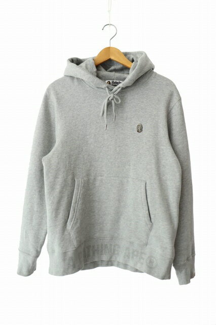 Rakuten - 【中古】アベイシングエイプ A BATHING APE ロゴプレート プルオーバー パーカー 001PPL801302M M 灰 グレー ブランド古着ベクトル 中古 260426 メンズ