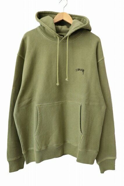 乐天商城 - 【中古】ステューシー STUSSY 24SS SMOOTH STOCK HOODIE PIGMENT DYED スムース ストック ピグメント ダイ フーディ パーカー L 緑 グリーン ブランド古着ベクトル 中古 260502 メンズ