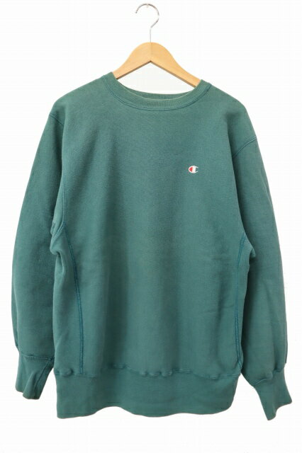 乐天商城 - 【中古】チャンピオン CHAMPION 90s Reverse Weave Sweat リバース ウィーブ スウェット L 緑 グリーン ブランド古着ベクトル 中古 260514 メンズ