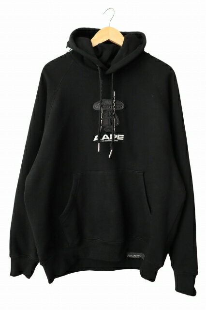 樂天商城 - 【中古】アベイシングエイプ A BATHING APE AAPE Moonface Hoodie ムーンフェイス フーディ パーカー XL 黒 ブラック ブランド古着ベクトル 中古 260503 メンズ