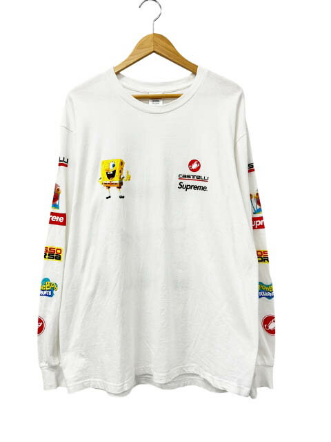 乐天商城 - 【中古】シュプリーム SUPREME 25SS SpongeBob Castelli Racing L/S Tee スポンジボブ カステリ レーシング ロングスリーブ 長袖 Tシャツ ロンT L 白ホワイト ブランド古着ベクトル 中古☆AA★260526 メンズ