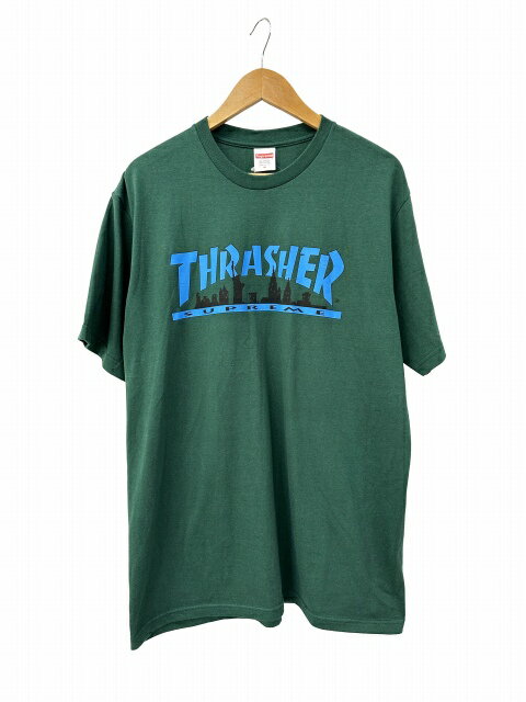 Rakuten - 【中古】シュプリーム SUPREME 21AW Thrasher Skyline Tee プリント 半袖 Tシャツ M 緑 グリーン ブランド古着ベクトル 中古☆AA★260526 メンズ