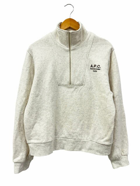 Rakuten - 【中古】アーペーセー A.P.C. FREAK'S STORE フリークスストア 別注 ロゴ刺繍 ハーフジップ スウェット トレーナー 23236-1-98012 U アイボリー ブランド古着ベクトル 中古●260516 レディース