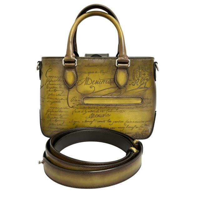 Rakuten - 【中古】ベルルッティ Berluti トゥ ジュール ガリバー カリグラフィ レザー 2way ハンド トート ショルダー バッグ JUNGLE GREEN ブランド古着ベクトル 中古▲■260516 メンズ レディース