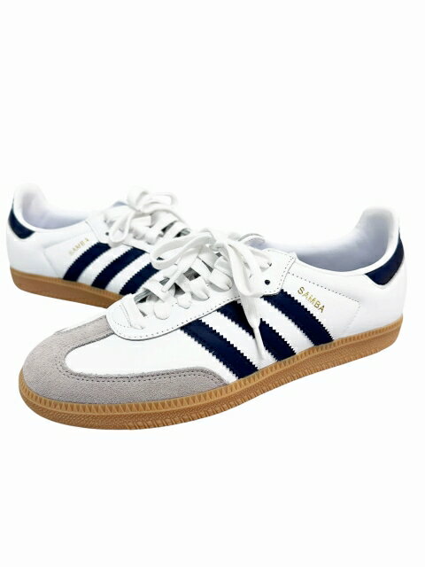 Rakuten - 【中古】アディダス adidas SAMBA OG サンバ OG ローカット スニーカー 26.5 白 紺 ホワイト ネイビー ブランド古着ベクトル 中古 ▲260604 メンズ