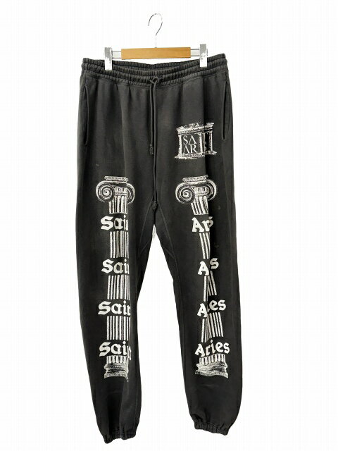 セントマイケル SAINTMICHAEL ×ARIES アリーズ 23AW ARS_SWT PNT ST ARIES プリント スウェット パンツ SM-A23-0000-C04 L フェードブラック ブランド古着ベクトル 中古☆AA★260621 メンズ