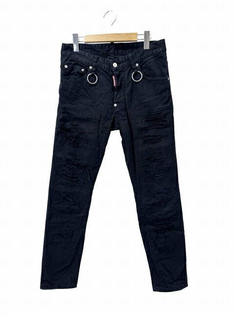 Rakuten - 【中古】ディースクエアード DSQUARED2 Skater Jean スケーター ジーン デニム パンツ S74LB0493 STN833 46 黒 ブラック ブランド古着ベクトル 中古●260530 メンズ