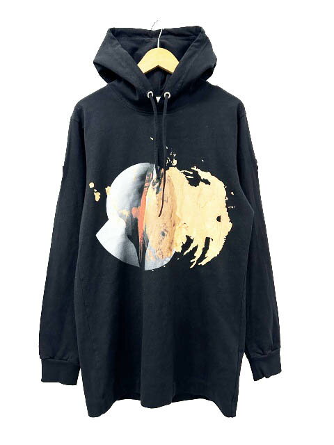樂天商城 - 【中古】モンクレール MONCLER ×1017 ALYX 9SM アリクス 19AW MAGLIA CON CAPPUCCIO ワッペン プリント プルオーバー パーカー E209Y8001050 S 黒ブラック ブランド古着ベクトル 中古260530 メンズ
