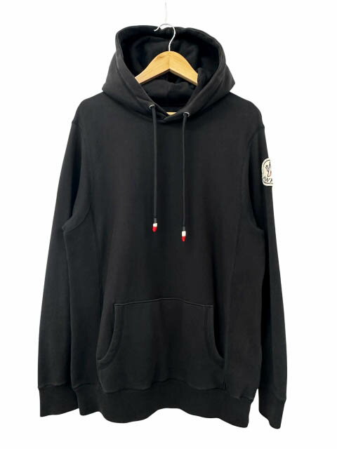 モンクレール ジーニアス MONCLER GENIUS ×AWAKE アウェイク 20SS Pullover Hoodie ロゴ ワッペン プルオーバー パーカー F10928G70810 V8139 XS 黒ブラック ブランド古着ベクトル 中古260615 メンズ