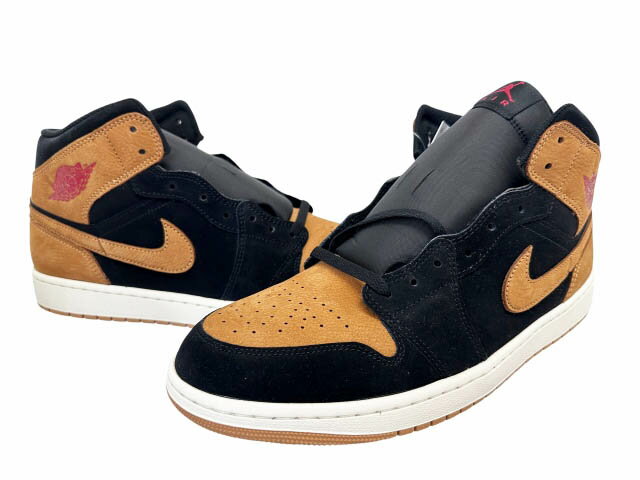 ナイキ NIKE AIR JORDAN 1 MID SE Black Varsity Red Sail Flax エア ジョーダン 1 ミッド ブラック バーシティ レッド セイル フラックス HV4091-002 30 ブラウン ブラック ブランド古着ベクトル 中古▲■260531 メンズ