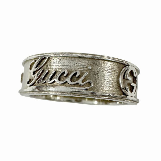 乐天商城 - 【中古】グッチ GUCCI インターロッキング GG ロゴ SILVER 925 リング 指輪 19号 シルバー ブランド古着ベクトル 中古▲■260608 メンズ