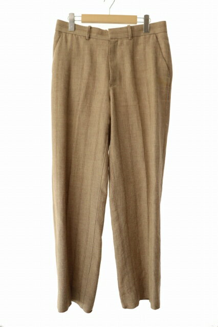 乐天商城 - 【中古】オーラリー AURALEE 19SS LINEN WOOL SILK SHARK SKIN SLACKS リネン ウール シルク シャークスキン スラックス A9SP03LW 4 ベージュ ブランド古着ベクトル 中古 260607 メンズ
