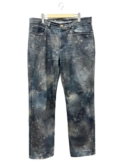 [Used] Louis Vuitton LOUIS VUITTON 20SS Spray-finished Monogram Logo Denim Pants Jeans HID10WIUM 34 Indigo Brand Used Clothing Vector Used 260619 Men's