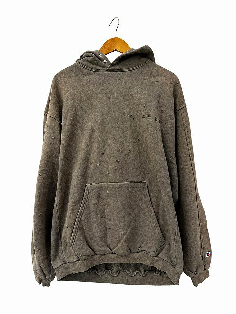 bal バル ×RUSSELL ATHLETIC ラッセルアスレチック HIGH COTTON DISTRESSED HOODIE パーカー フーディ BAL-RA-19 3 グレー ブランド古着ベクトル 中古■260712 メンズ