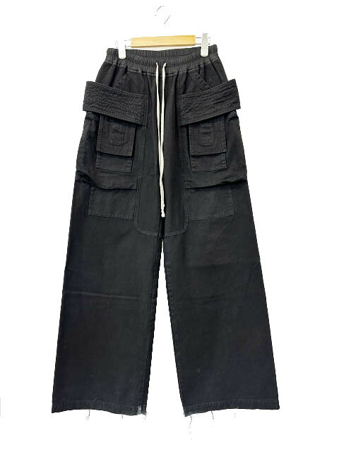 リックオウエンス Rick Owens DRKSHDW ダークシャドウ CVS Creatch Wide Cargo Drawstring Pants キャンバス クリーチ ワイド カーゴ ドローストリング パンツ DU01E3394 XS 黒ブラック ブランド古着ベクトル 中古☆AA★■260715 メンズ
