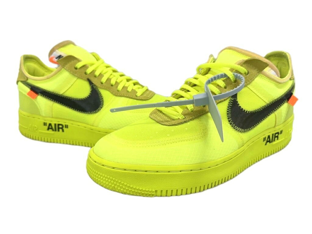 ナイキ NIKE ×Off-White オフホワイト THE 10 AIR FORCE 1 LOW Volt ザ テン エアフォース 1 ロー ボルト AO4606-700 27.5 蛍光 イエロー ブランド古着ベクトル 中古☆AA★▲■260904 メンズ