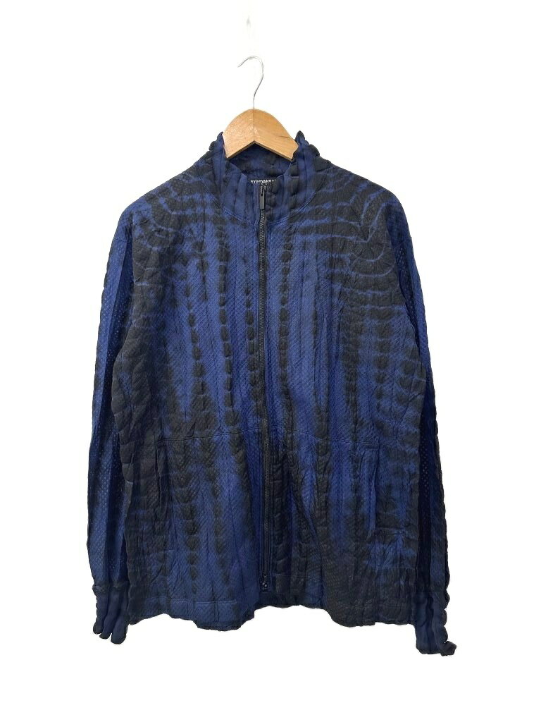 【中古】イッセイミヤケ ISSEY MIYAKE ジップアップ メッシュ ブルゾン MEN ME81FC135 2 青 ブルー ブランド古着ベクトル 中古260909 メンズ