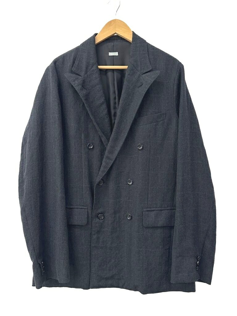 【中古】A.PRESSE アプレッセ 23SS Double Breasted Jacket シャドウ チェック柄 ダブル ブレスト テーラード ジャケット ブレザー 23SAP-01-11M 3 グレー ブランド古着ベクトル 中古260912 メンズ