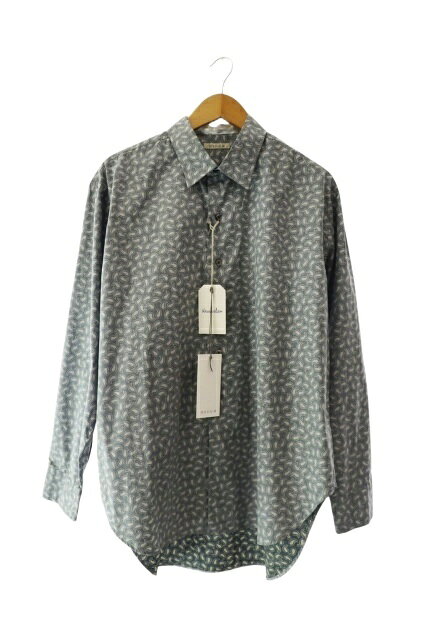 【中古】HEUGN ユーゲン 26SS ×Steven Alan スティーブン アラン Alan Print LSL SHIRT141SA 長袖 シャツ ペイズリー 3 グレー ブランド古着ベクトル 中古 260909