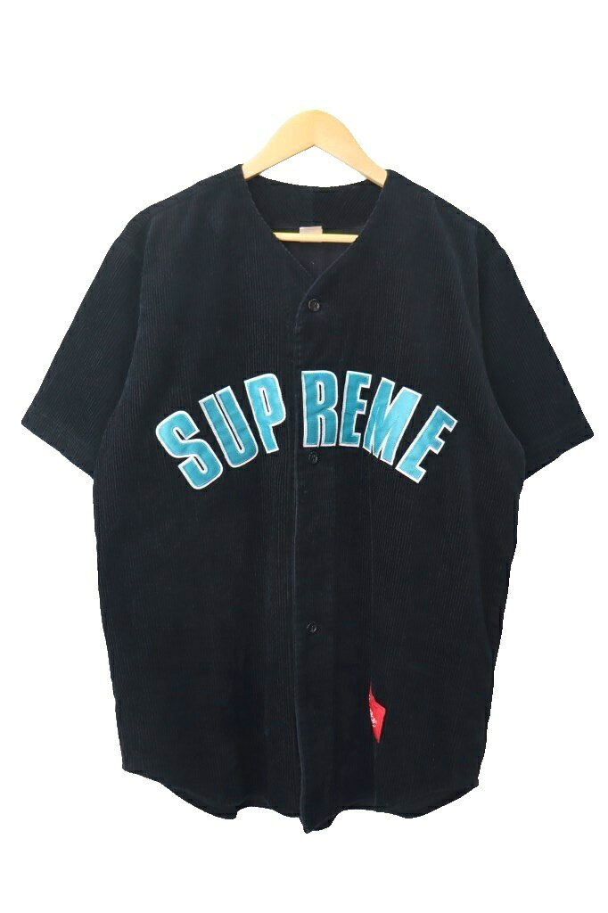 【中古】シュプリーム SUPREME 18SS Corduroy Baseball Jersey Shirt コーデュロイ ベースボール ジャージー シャツ S 黒 ブラック ブランド古着ベクトル 中古 ☆AA★ 261010 メンズ