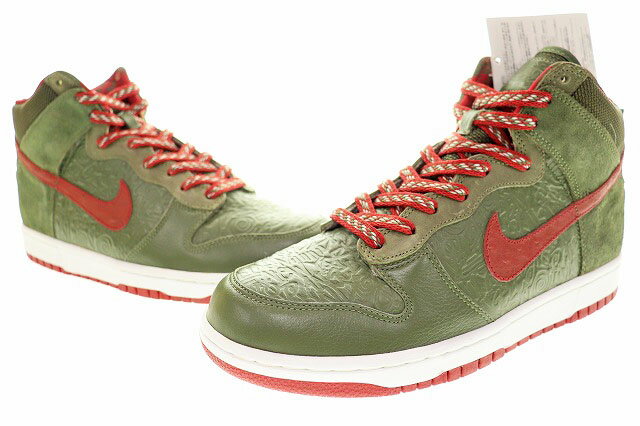 【中古】ナイキ NIKE DUNK HIGH STUSSY NEW YORK 2006 27.5cm WORLD TOUR ARMY OLIVE 315593-331 ダンク ハイ ステューシー ワールドツアー ニューヨーク アーミー オリーブ 【ブランド古着ベクトル】231229 メンズ 【ベクトル 古着】 231229